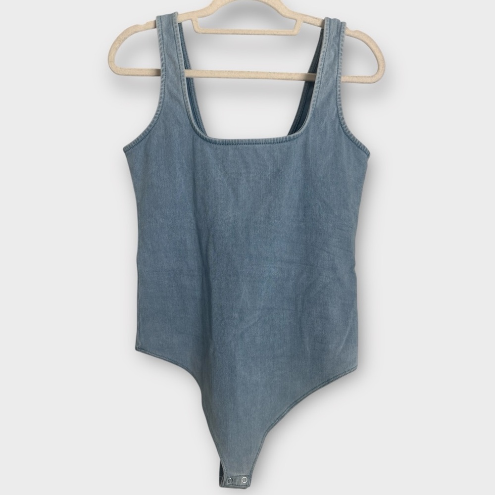 Good American Indigo Denim Tank Bodysuit | Size 3 - Picture 2 of 5